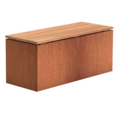 Adezz Sitzbank Sockel Mit Sitz Corten-stahl Hartholz Gartenbank Sitzfläche 100x40x43 Cm Adezz Sitzbank Sockel Mit Sitz Corten-stahl Hartholz Gartenbank Sitzfläche 100x40x43 Cm