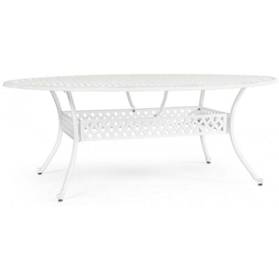 Bizzotto - Ovaler Aluminium-außentisch 'ivrea' Für Garten Und Veranda 200 X 152 Cm -weiss Bizzotto - Ovaler Aluminium-außentisch 'ivrea' Für Garten Und Veranda 200 X 152 Cm -weiss