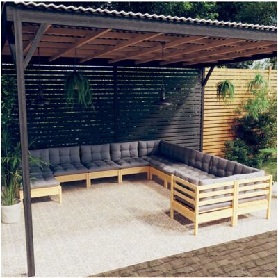 vidaXL 11-teiliges Garten-Lounge-Set mit Kissen - Gartenmöbel vidaXL 11-teiliges Garten-Lounge-Set mit Kissen - Gartenmöbel