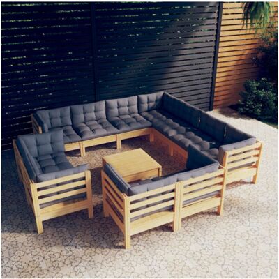 vidaXL Gartenset - Modular Gartenmöbel, Grau vidaXL Gartenset - Modular Gartenmöbel, Grau