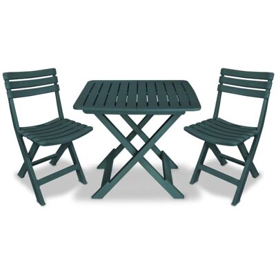 3-tlg. Bistro-set Klappbar Kunststoff Grün - Vidaxl 3-tlg. Bistro-set Klappbar Kunststoff Grün - Vidaxl