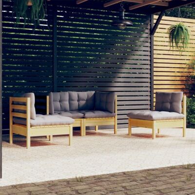 vidaXL Kiefer Gartenmöbel-Set mit Kissen - Gartenmöbel-Set vidaXL Kiefer Gartenmöbel-Set mit Kissen - Gartenmöbel-Set