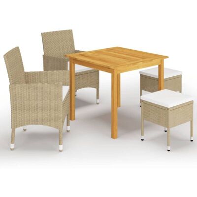 5-tlg. Garten-essgruppe Beige - Vidaxl 5-tlg. Garten-essgruppe Beige - Vidaxl