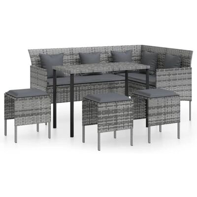 vidaXL Gartensofa-Set in Grau - L-Form - Wetterfest vidaXL Gartensofa-Set in Grau - L-Form - Wetterfest