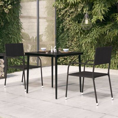 Garten-esstisch Schwarz 80x80x74 Cm Stahl Und Glas - Vidaxl Garten-esstisch Schwarz 80x80x74 Cm Stahl Und Glas - Vidaxl