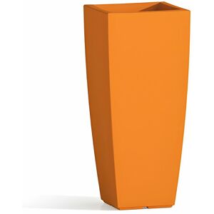 Monacis - Hohe quadratische Vase Cromia Square aus harz 'Made in Italy -Orange / 70 cm