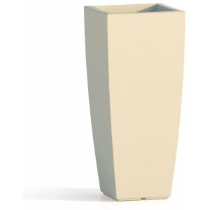 Monacis - Hohe quadratische Vase Cromia Square aus harz 'Made in Italy -Elfenbein / 70 cm