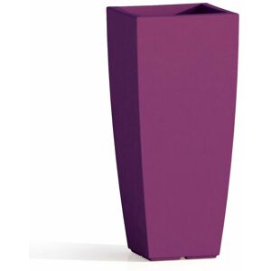 Monacis - Hohe quadratische Vase Cromia Square aus harz 'Made in Italy -Violett / 70 cm