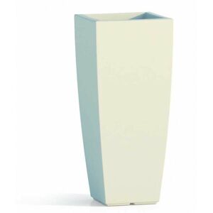 Monacis - Hohe quadratische Vase Cromia Square aus harz 'Made in Italy -Eisfarbe / 70 cm