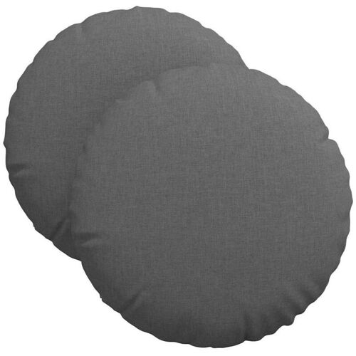 Sitzkissen 2 pcs Dunkelgrau Ø40 x 13 cm Stoff vidaXL