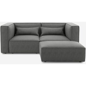 Modus Sofà - 2-Sitzer Modularsofa mit Pouf - Modernes Stoffdesign Modus Sofà - 2-Sitzer Modularsofa mit Pouf - Modernes Stoffdesign