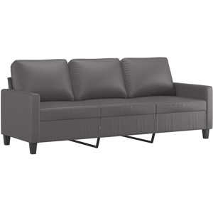 3-sitzer-sofa Grau 180 Cm Kunstleder - Vidaxl 3-sitzer-sofa Grau 180 Cm Kunstleder - Vidaxl