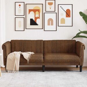 3-sitzer Sofa Braun Kunstleder Wildleder-optik Vidaxl 3-sitzer Sofa Braun Kunstleder Wildleder-optik Vidaxl