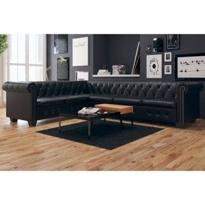 Vidaxl - Chesterfield-ecksofa 6-sitzer Kunstleder Schwarz Vidaxl - Chesterfield-ecksofa 6-sitzer Kunstleder Schwarz