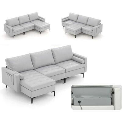 COSTWAY Modulares Ecksofa mit USB - Sofatyp COSTWAY Modulares Ecksofa mit USB - Sofatyp