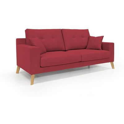 DIVANI.STORE Danish Modernes Sofa Aus Weichem, Wasserfestem Stoff T02 166 Cm Rot DIVANI.STORE Danish Modernes Sofa Aus Weichem, Wasserfestem Stoff T02 166 Cm Rot