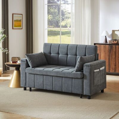 SANS MARQUE 3 In 1 Tissu 2-seater Sofa Bed – Aus Tissu – 3-in-1-multifunktions-schlafsofa Mit Umwandelbarer – Praktische Stauräume In – Sturdy Metal Frame SANS MARQUE 3 In 1 Tissu 2-seater Sofa Bed – Aus Tissu – 3-in-1-multifunktions-schlafsofa Mit Umwandelbarer – Praktische Stauräume In – Sturdy Metal Frame