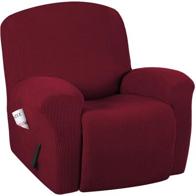 LLING Super-stretch-sofabezug, Schonbezüge Für Liegesessel, Bezüge Für Liegestühle, Passform, Standard-/übergröße, Power-lift-liegestuhlbezüge, Weicher, Dicker Jacquard, Weinrot, 1er-set LLING Super-stretch-sofabezug, Schonbezüge Für Liegesessel, Bezüge Für Liegestühle, Passform, Standard-/übergröße, Power-lift-liegestuhlbezüge, Weicher, Dicker Jacquard, Weinrot, 1er-set