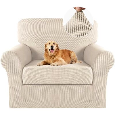 XISRENS Türkisfarbene 2-teilige Stuhlhussen Für Wohnzimmer-sessel, Sesselüberzüge Mit Armlehnen, Aus Dickem Jacquard-stoff (sessel, Biscotti Beige) XISRENS Türkisfarbene 2-teilige Stuhlhussen Für Wohnzimmer-sessel, Sesselüberzüge Mit Armlehnen, Aus Dickem Jacquard-stoff (sessel, Biscotti Beige)