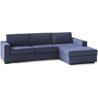 Schlafsofa Adela, Ecksofa, 100% Made In Italy, Sofa Mit Drehöffnung, Rechte Containerhalbinsel, Mit Standard-armlehnen, Cm 280x95h90, Blau - Talamo Italia Schlafsofa Adela, Ecksofa, 100% Made In Italy, Sofa Mit Drehöffnung, Rechte Containerhalbinsel, Mit Standard-armlehnen, Cm 280x95h90, Blau - Talamo Italia