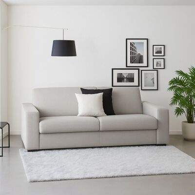 Festes Sofa Rosanna, Großes 2-sitzer-sofa, 100% Made In Italy, Wohnzimmersofa Aus Gepolstertem Stoff, Mit Standard-armlehnen, Cm 200x95h90, Grau - Talamo Italia Festes Sofa Rosanna, Großes 2-sitzer-sofa, 100% Made In Italy, Wohnzimmersofa Aus Gepolstertem Stoff, Mit Standard-armlehnen, Cm 200x95h90, Grau - Talamo Italia