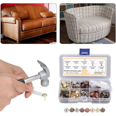 JUTE Set Mit 163 Ziernägeln Für Inneneinrichtung, Möbel Und Antiquitäten. Geeignet Für Sofas, Bastelarbeiten Und Dekorationsbilder Inklusive Maßband Und Bruchfesten Griffen. JUTE Set Mit 163 Ziernägeln Für Inneneinrichtung, Möbel Und Antiquitäten. Geeignet Für Sofas, Bastelarbeiten Und Dekorationsbilder Inklusive Maßband Und Bruchfesten Griffen.