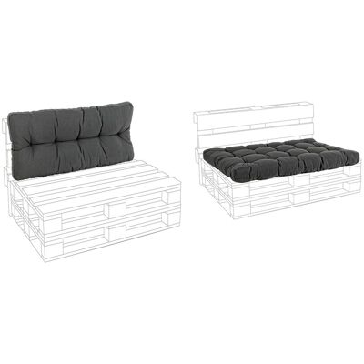BIZZOTTO Gepolstertes Kissen Für Holzpaletten Sofas 120 Cm -carbon / Kit Rückenlehne + Sitzung BIZZOTTO Gepolstertes Kissen Für Holzpaletten Sofas 120 Cm -carbon / Kit Rückenlehne + Sitzung