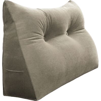 Vercart - Großes Keil Lesekissen, Langes Bettruhe Rückenkissen, Dekoratives Kopfteilkissen, Dreieckiges Positionierungs Körperkissen Für Tagesbett Oder Couch, Samt Bräunen, 80cm - Bräunen Vercart - Großes Keil Lesekissen, Langes Bettruhe Rückenkissen, Dekoratives Kopfteilkissen, Dreieckiges Positionierungs Körperkissen Für Tagesbett Oder Couch, Samt Bräunen, 80cm - Bräunen