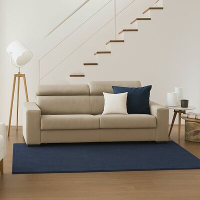 Festes Sofa Susanna, 3-sitzer-sofa, 100% Made In Italy, Sofa-wohnzimmer, Aus Gepolstertem Stoff, Mit Verstellbaren Kopfstützen Und Schlanken Armlehnen, Cm 200x95h85, Beige - Talamo Italia Festes Sofa Susanna, 3-sitzer-sofa, 100% Made In Italy, Sofa-wohnzimmer, Aus Gepolstertem Stoff, Mit Verstellbaren Kopfstützen Und Schlanken Armlehnen, Cm 200x95h85, Beige - Talamo Italia