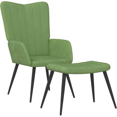 Relaxsessel Mit Hocker Hellgrün Samt Vidaxl Relaxsessel Mit Hocker Hellgrün Samt Vidaxl