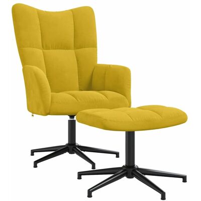 Relaxsessel Mit Hocker Senfgelb Samt Vidaxl Relaxsessel Mit Hocker Senfgelb Samt Vidaxl