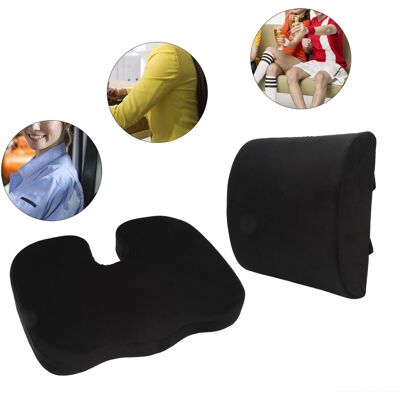 JUTE Sitzkissen Aus Schwarzem Samt Mit Lendenwirbelstütze, Autositzkissen Aus Memory-schaum, Ergonomisches Bürostuhlkissen, Hüftformendes Kissen, Stuhlkissen Mit Langsamer Rückstellkraft JUTE Sitzkissen Aus Schwarzem Samt Mit Lendenwirbelstütze, Autositzkissen Aus Memory-schaum, Ergonomisches Bürostuhlkissen, Hüftformendes Kissen, Stuhlkissen Mit Langsamer Rückstellkraft