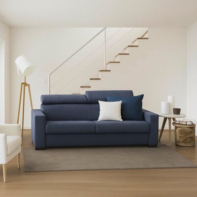 Talamo Italia Festes Sofa Monica, Großes 2-sitzer-sofa, 100% Made In Italy, Sofa-wohnzimmer, Aus Gepolstertem Stoff, Mit Verstellbaren Kopfstützen Und Serienmäßigen Armlehnen, Cm 200x95h85, Blau Talamo Italia Festes Sofa Monica, Großes 2-sitzer-sofa, 100% Made In Italy, Sofa-wohnzimmer, Aus Gepolstertem Stoff, Mit Verstellbaren Kopfstützen Und Serienmäßigen Armlehnen, Cm 200x95h85, Blau