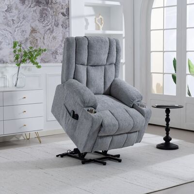 KELLANY 8205, Elektrisch Verstellbarer Sessel Mit Stehhilfe, Massagefunktion Und Wärmeanwendung Für Senioren, Relaxsessel Mit Fußstütze, Zwei Seitentaschen Und Getränkehalter In Hellgrau KELLANY 8205, Elektrisch Verstellbarer Sessel Mit Stehhilfe, Massagefunktion Und Wärmeanwendung Für Senioren, Relaxsessel Mit Fußstütze, Zwei Seitentaschen Und Getränkehalter In Hellgrau