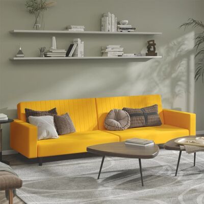 Schlafsofa 2-sitzer Gelb Samt Vidaxl Schlafsofa 2-sitzer Gelb Samt Vidaxl