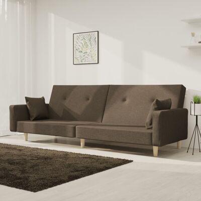 Schlafsofa 2-sitzer Mit 2 Kissen Taupe Stoff Vidaxl Schlafsofa 2-sitzer Mit 2 Kissen Taupe Stoff Vidaxl
