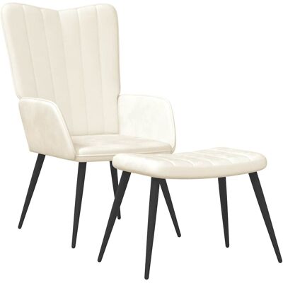 Relaxsessel Mit Hocker Cremeweiß Samt Vidaxl Relaxsessel Mit Hocker Cremeweiß Samt Vidaxl