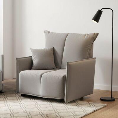 Schlafsofa Almerinda, Einzelsofa, 100% Made In Italy, Wohnzimmersessel Mit Trolley-öffnung, Aus Gepolstertem Stoff, Mit Standard-armlehnen, Cm 110x90h85, Grau - Talamo Italia Schlafsofa Almerinda, Einzelsofa, 100% Made In Italy, Wohnzimmersessel Mit Trolley-öffnung, Aus Gepolstertem Stoff, Mit Standard-armlehnen, Cm 110x90h85, Grau - Talamo Italia