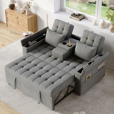 SANS MARQUE 2-sitzer Schlafsofa – 159x142,5x92 Cm – 53.6 Kg – Aus Leinenoptik – Multifunktional: Das Ausziehbare – Verstellbare Rückenlehne – Durchdachtes SANS MARQUE 2-sitzer Schlafsofa – 159x142,5x92 Cm – 53.6 Kg – Aus Leinenoptik – Multifunktional: Das Ausziehbare – Verstellbare Rückenlehne – Durchdachtes