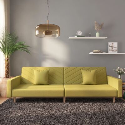 Schlafsofa 2-sitzer Mit 2 Kissen Grün Stoff Vidaxl Schlafsofa 2-sitzer Mit 2 Kissen Grün Stoff Vidaxl