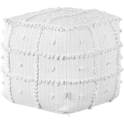 Beliani Weiß Baumwolle Hocker - Pouffe, 40 x 40 x 40 cm Beliani Weiß Baumwolle Hocker - Pouffe, 40 x 40 x 40 cm
