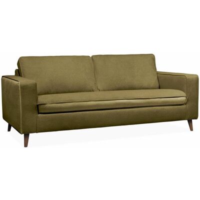 Sweeek - 3-sitzer Schlafsofa Mit Einer 12 Cm Dicken Matratze, Stoff, Olivgrün Sweeek - 3-sitzer Schlafsofa Mit Einer 12 Cm Dicken Matratze, Stoff, Olivgrün