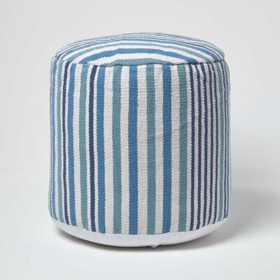 Homescapes Blue & White Stripe Bean Filled Pouffe - Hocker Homescapes Blue & White Stripe Bean Filled Pouffe - Hocker