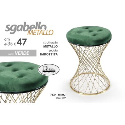 Argonauta - 2x Trendy Hocker Grün Mit Goldener Struktur 35 X 47 H Argonauta - 2x Trendy Hocker Grün Mit Goldener Struktur 35 X 47 H