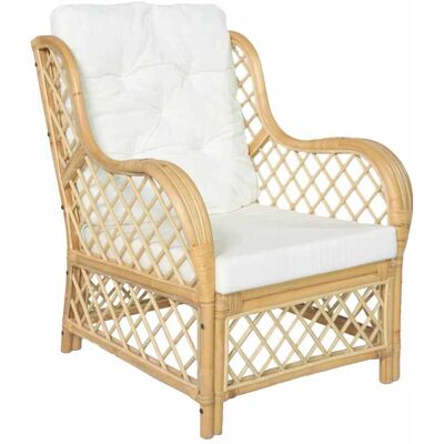 vidaXL Sessel - Natur-Rattan & Leinen - Entspannt Relaxen vidaXL Sessel - Natur-Rattan & Leinen - Entspannt Relaxen