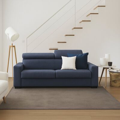 Festes Sofa Micaela, Großes 2-sitzer-sofa, 100% Made In Italy, Sofa-wohnzimmer, Aus Gepolstertem Stoff, Mit Verstellbaren Kopfstützen Und Schlanken Armlehnen, Cm 180x95h85, Blau - Talamo Italia Festes Sofa Micaela, Großes 2-sitzer-sofa, 100% Made In Italy, Sofa-wohnzimmer, Aus Gepolstertem Stoff, Mit Verstellbaren Kopfstützen Und Schlanken Armlehnen, Cm 180x95h85, Blau - Talamo Italia
