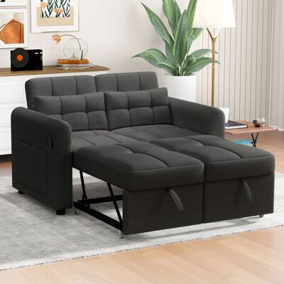 SANS MARQUE Modernes Design Loveseat-sofa – 142x85x83 Cm – 55.6 Kg – Aus Leinenoptik – 3-in-1 Schlafsofa – Einstellbarer Rückenlehnenwinkel – Angenehmes Material SANS MARQUE Modernes Design Loveseat-sofa – 142x85x83 Cm – 55.6 Kg – Aus Leinenoptik – 3-in-1 Schlafsofa – Einstellbarer Rückenlehnenwinkel – Angenehmes Material