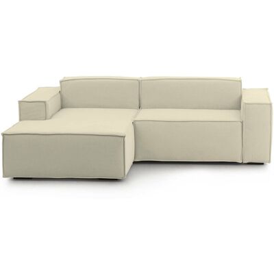 Talamo Italia - Festes Sofa Daniela, Großes Modulares 2-sitzer-sofa Mit Linker Halbinsel, 100% Made In Italy, Modernes Sofa Aus Stoff, Cm 240x170h70, Beige Talamo Italia - Festes Sofa Daniela, Großes Modulares 2-sitzer-sofa Mit Linker Halbinsel, 100% Made In Italy, Modernes Sofa Aus Stoff, Cm 240x170h70, Beige