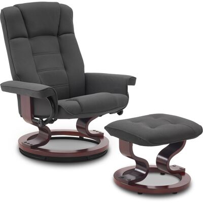 Relaxsessel Mit Hocker, 360°drehbarer Fernsehsessel Mit Liegefunktion, Bis 120 Kg Belastbarer Tv-sessel, Moderner Ruhesessel Für Wohnzimmer, Mikrofaser, 9019 (dunkelgrau-mikrofaser) - Mcombo Relaxsessel Mit Hocker, 360°drehbarer Fernsehsessel Mit Liegefunktion, Bis 120 Kg Belastbarer Tv-sessel, Moderner Ruhesessel Für Wohnzimmer, Mikrofaser, 9019 (dunkelgrau-mikrofaser) - Mcombo