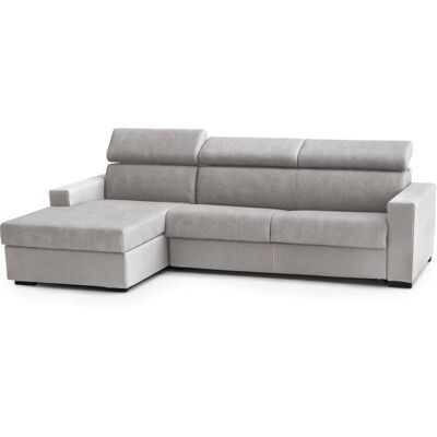 Festes Sofa Viviana, Ecksofa, 100% Made In Italy, Sofa Im Wohnzimmer Mit Chaiselongue, Aus Gepolstertem Stoff - Linke Containerhalbinsel, Mit Standard-armlehnen, Cm 280x95h85, Grau - Talamo Italia Festes Sofa Viviana, Ecksofa, 100% Made In Italy, Sofa Im Wohnzimmer Mit Chaiselongue, Aus Gepolstertem Stoff - Linke Containerhalbinsel, Mit Standard-armlehnen, Cm 280x95h85, Grau - Talamo Italia